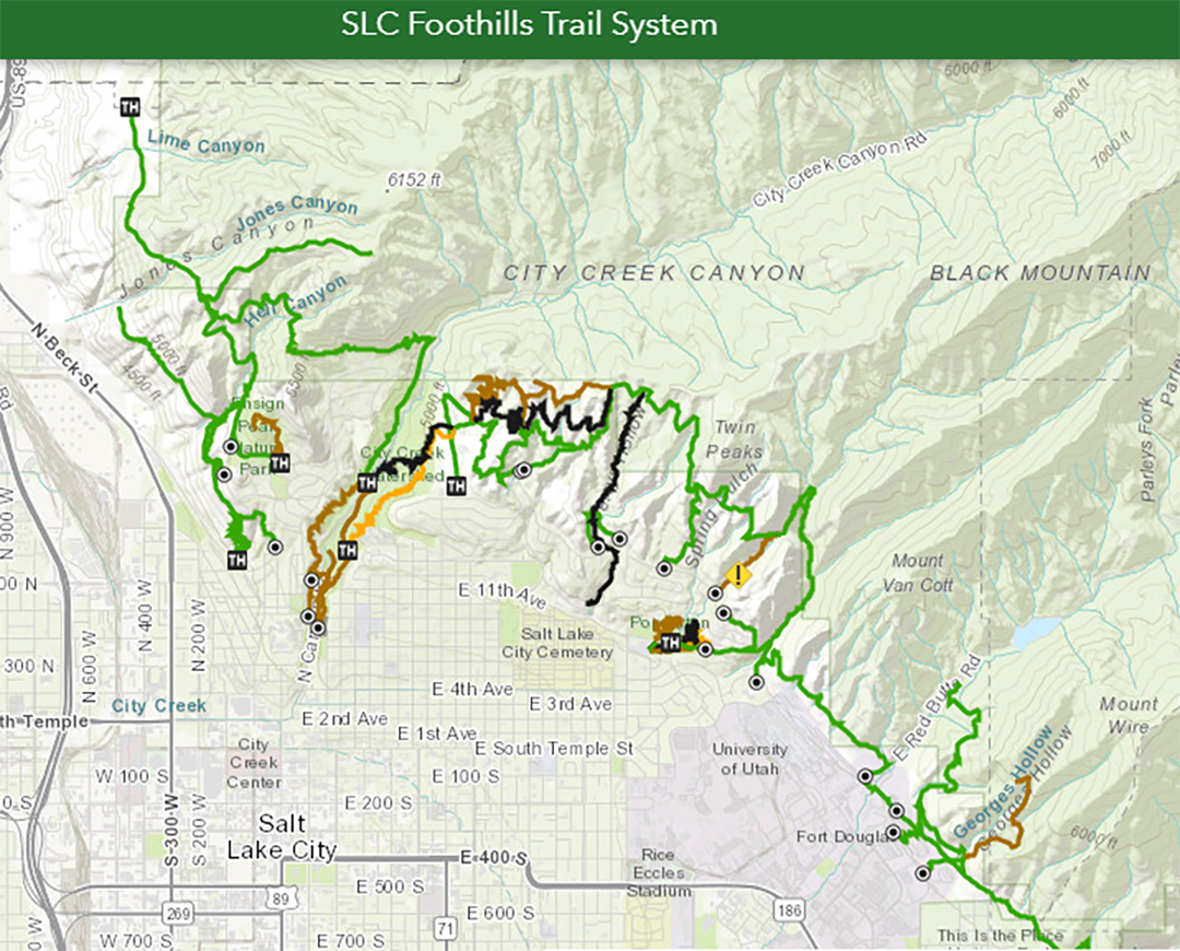 Map of foothill trails